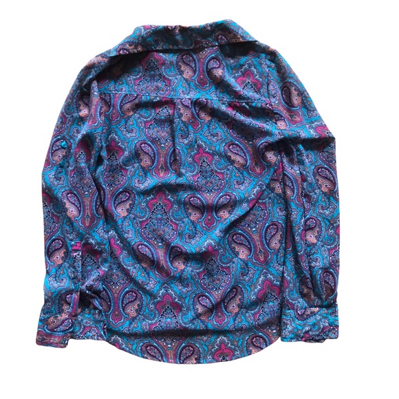 New York & company sheet paisley button up - SZ XS - Picture 2 of 4